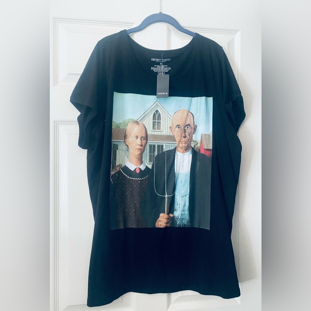 Torrid Sz 4 (4X) Black American Gothic T-Shirt NWT